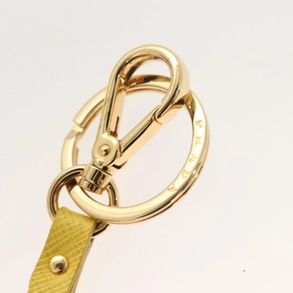 PRADA Key Holder Leather Yellow Auth - Picture 7 of 12